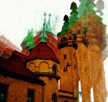 Sopot sanat çiziminde kare ve gezinti mimari dönüm noktası