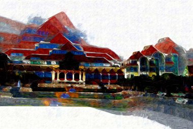 Sopot sanat çiziminde kare ve gezinti mimari dönüm noktası