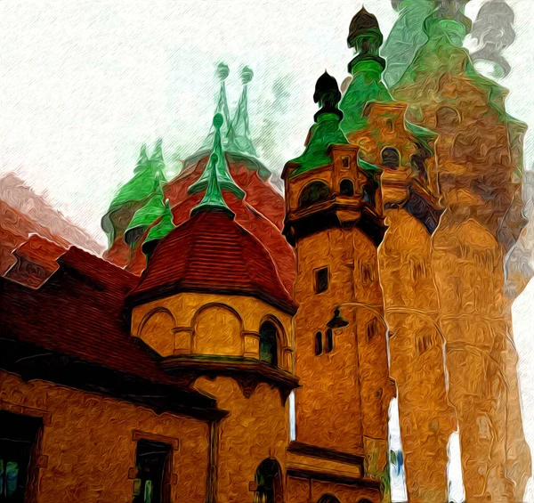 Памятник Архитектуры Площади Набережной Сопотском Художественном Рисунке — стоковое фото