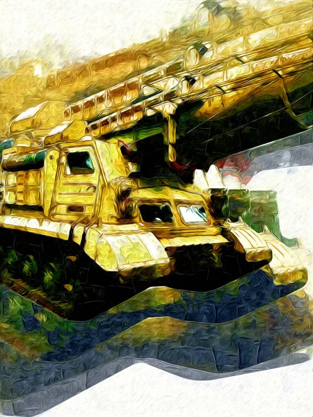 Vintage Tank Geïsoleerde Tekening Schets Kunst Illustratie — Stockfoto