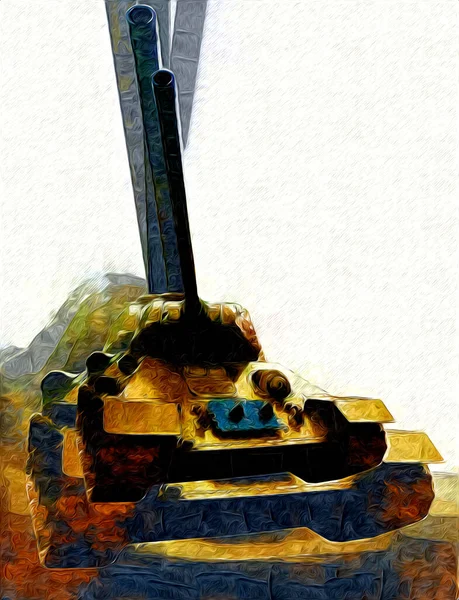 Vintage Tank Isolated Drawing Sketch Art Illustration — Stock Photo, Image