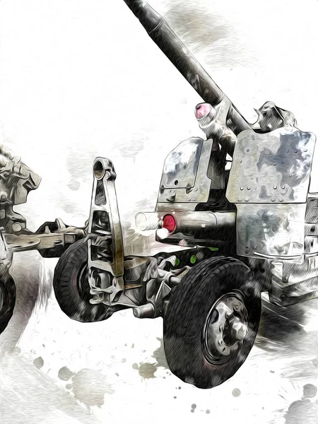 Aircraft Gun Art Illustration Military Drawing Sketch — Stock Photo, Image