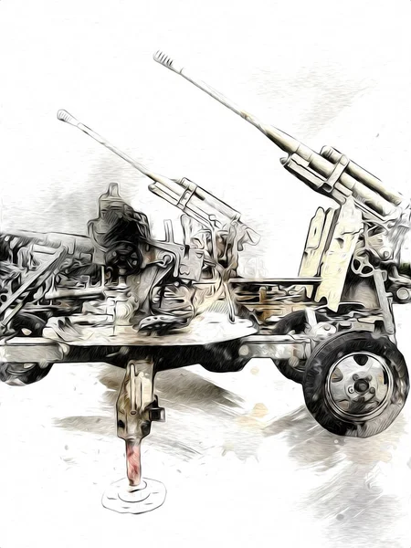 Aircraft Gun Art Illustration Military Drawing Sketch — 스톡 사진