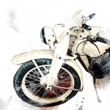 İkinci Dünya Savaşı 'ndan beri izole edilmiş beyaz bir geçmişi olan eski bir askeri motosiklet.