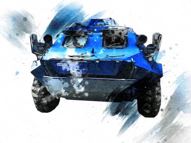 Vintage tank izole çizim sanat illüstrasyonu