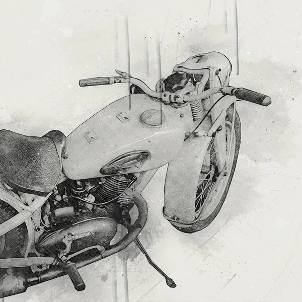 Vieja Motocicleta Militar Sobre Fondo Blanco Aislado Desde Segunda Guerra — Foto de Stock