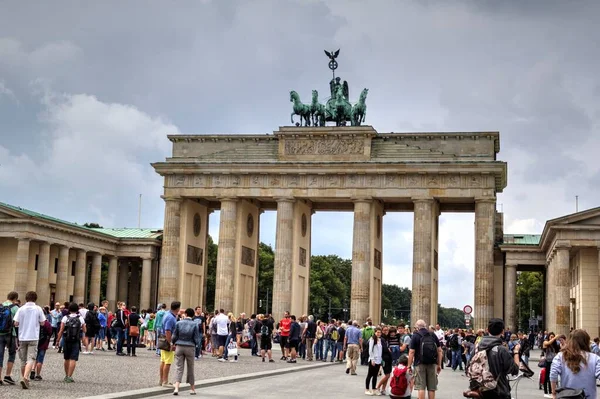 Berlín Puerta Brandeburgo Berlín Fotografía Antigüedad Retro Vintage — Foto de Stock