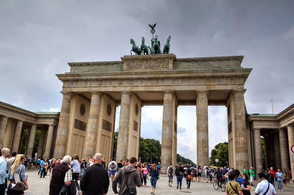 Berlin Brandenburg Gate Berlim Fotografia Antiguidade Retro Vintage — Fotografia de Stock