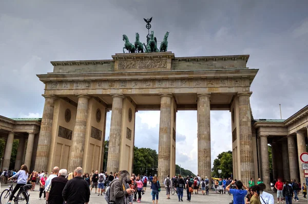 Berlín Puerta Brandeburgo Berlín Fotografía Antigüedad Retro Vintage — Foto de Stock