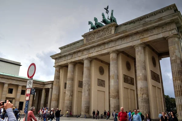 Brama Brandenburska Berlinie Zdjęcia Retro Antyk — Zdjęcie stockowe