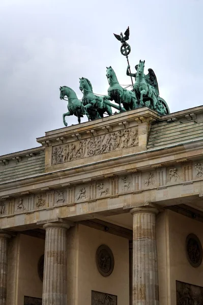 Πύλη Του Βρανδεμβούργου Στο Βερολίνο Φωτογραφία Ρετρό Αντίκες — Φωτογραφία Αρχείου