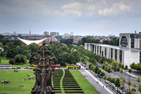 Panorama Berlina Wieżą Telewizyjną Rzeką Szprewą Zachodzie Słońca Niemcy — Zdjęcie stockowe