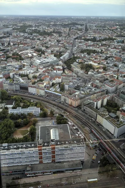 Berlin Skyline Panorama Tower Spree River Sunset Germany — стокове фото