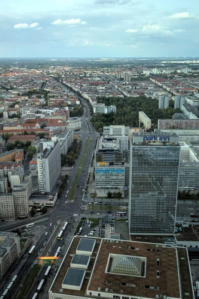 Panorama Berlin Avec Tour Télévision Rivière Spree Coucher Soleil Allemagne — Photo