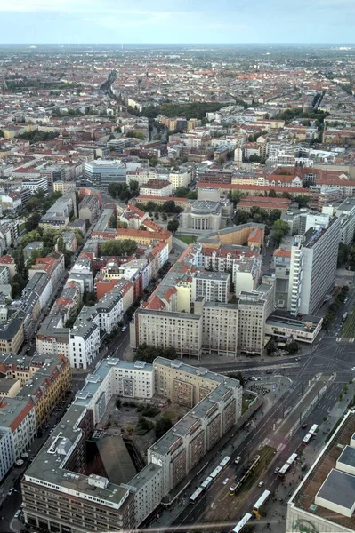 Panorama Panorâmico Berlim Com Torre Rio Spree Pôr Sol Alemanha — Fotografia de Stock