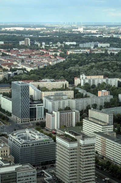 Берлинская Панорама Телебашней Рекой Спри Закате Германия — стоковое фото