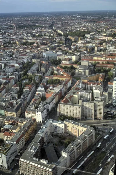 Berliner Skyline Mit Fernsehturm Und Spree Bei Sonnenuntergang Deutschland — Stockfoto