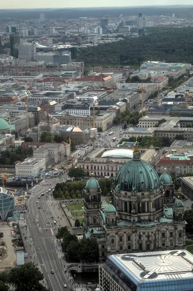 Berlin Városkép Toronnyal Spree Folyóval Naplementekor Németország — Stock Fotó