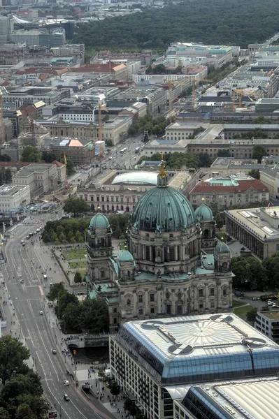 Berlin Városkép Toronnyal Spree Folyóval Naplementekor Németország — Stock Fotó