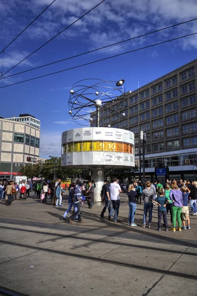 Berlin Weltzeituhr Alexanderplatz Deutschland Photographie Rétro Vintage Antique — Photo