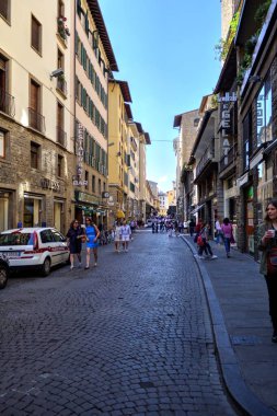 Floransa, Toskana 'da dar bir cadde. İtalya fotoğraf klasikleri