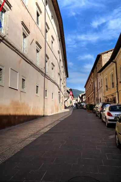 Tarihi Assisi Umbria Talya Antik Bir Ara Sokak — Stok fotoğraf