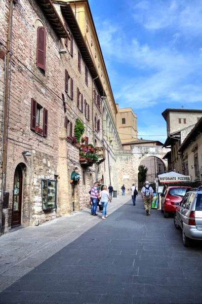 Oude Steegjes Historische Stad Assisi Umbrië Italië — Stockfoto