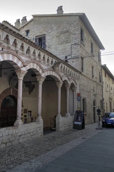Αρχαίο Σοκάκι Στην Ιστορική Πόλη Της Ασίζης Ούμπρια Ιταλία — Φωτογραφία Αρχείου