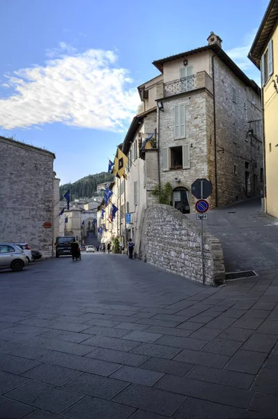 Stadtbild Assisi Basilika Und Kloster Italien Vintage Retro — Stockfoto