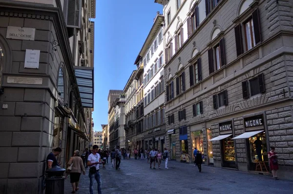 Narrow Cozy Street Florence Tuscany Italy Photography Vintage Retro — Stock Photo, Image