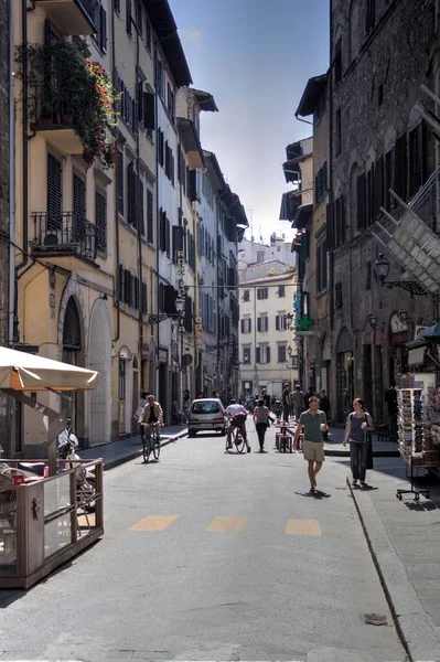 Rua Estreita Acolhedora Florença Toscana Itália Foto Vintage Retro — Fotografia de Stock