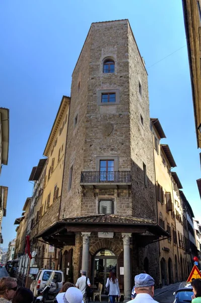 Estrecha Calle Acogedora Florencia Toscana Italia Fotografía Vintage Retro — Foto de Stock