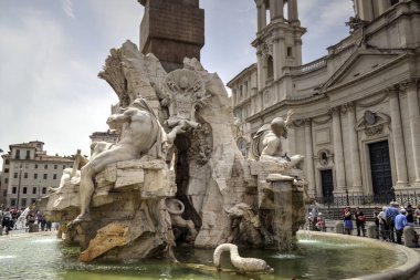 Rome - beautiful piazza Navona, Italy retro vintage antique
