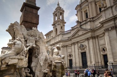 Rome - beautiful piazza Navona, Italy retro vintage antique