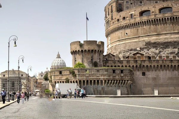 Burg Des Heiligen Engels Mausoleum Hadrian Castel Santangelo Ein Hoch — Stockfoto