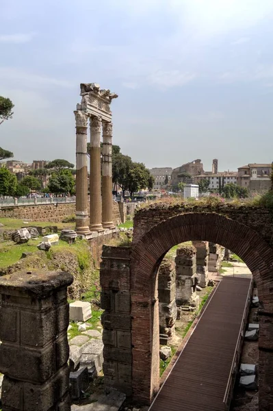 Roman Ruins Rome Forum Romanum Italy — Fotografia de Stock