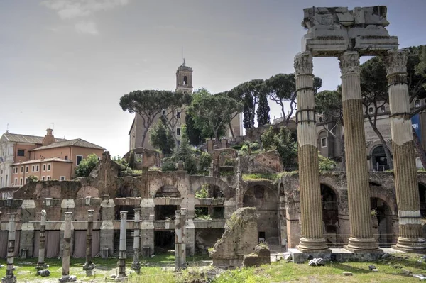 Римские Руины Риме Форум Romanum Italy — стоковое фото