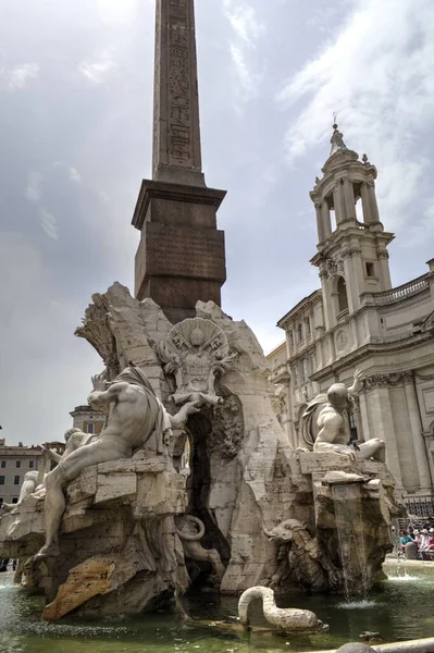 Rome Beautiful Piazza Navona Italy Retro Vintage Antique — ストック写真