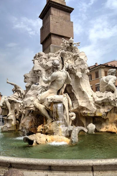 Рим Красивая Площадь Навона Италия Ретро Старинный Антиквариат — стоковое фото