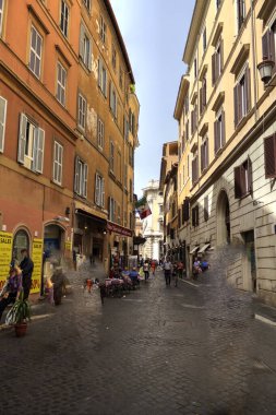 Roma, İtalya 'da pitoresk bir cadde, mimari