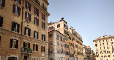Roma, İtalya 'da pitoresk bir cadde, mimari