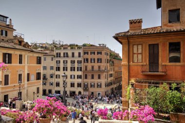 Roma, İtalya 'da pitoresk bir cadde, mimari