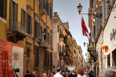 Roma, İtalya 'da pitoresk bir cadde, mimari