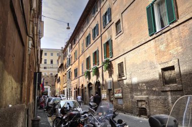 Roma, İtalya 'da pitoresk bir cadde, mimari