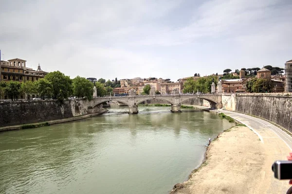 Ponte Vittorio Emanuele Řím Itálie — Stock fotografie