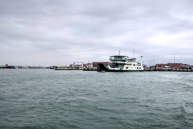 Venedik tekneleri liman, gemiler, İtalya, antika retro