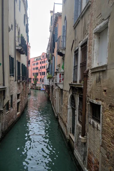 Canal Rua Com Gôndola Veneza Itália Retro Vintage Antiguidade — Fotografia de Stock
