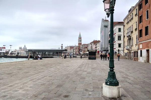 Сан Марко Дворцовый Дуэт Закате Венеции Италия — стоковое фото