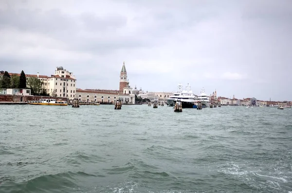 Venedik Büyük Kanal Manzarası Santa Maria Della Bazilikası Talya — Stok fotoğraf