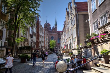 Gdansk eski şehir pazarı fotoğrafçılık antika